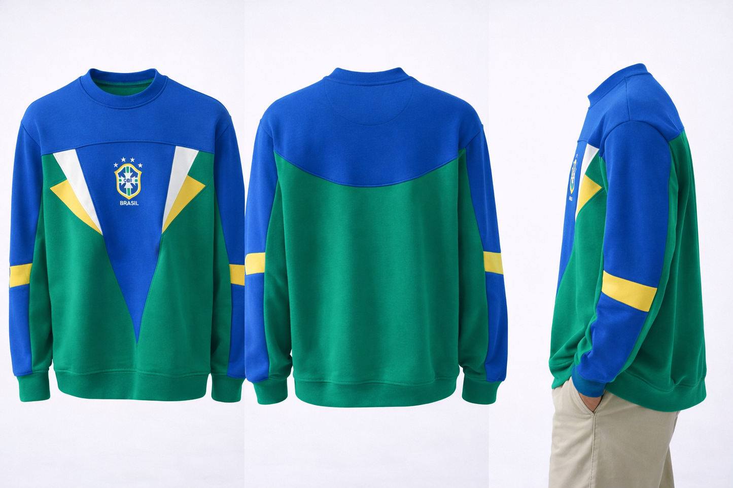 Brazil-Inspired Colorblock Sweatshirt