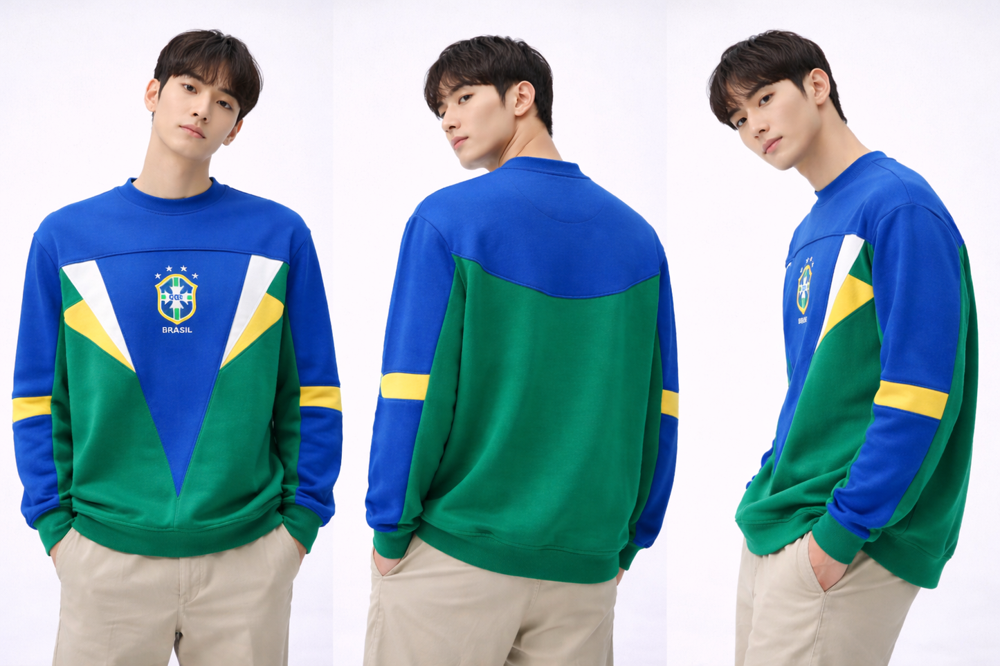 Brazil-Inspired Colorblock Sweatshirt
