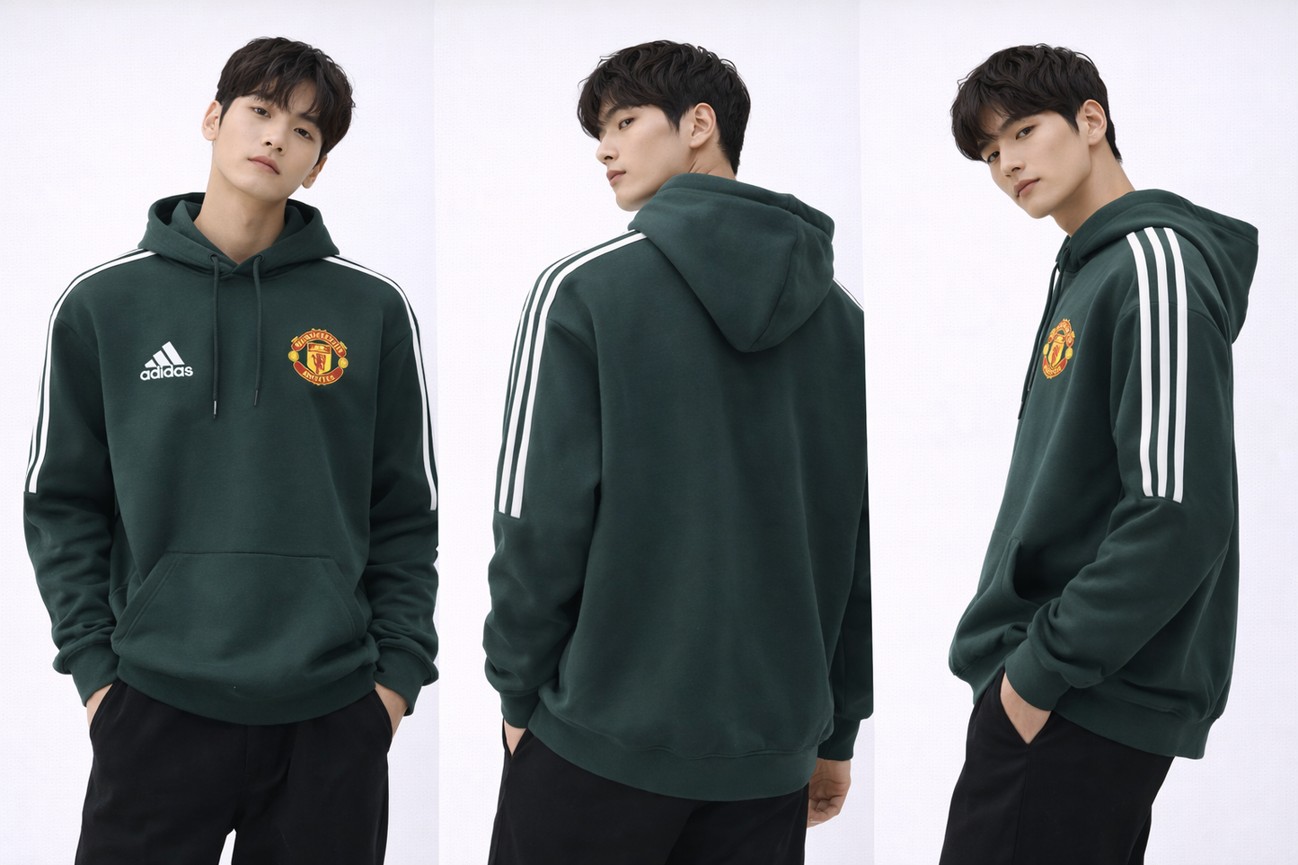 Manchester United Inspired Dark Green Hoodie