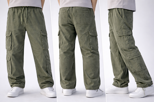 Olive Green Baggy Cargo Pants – Utility Fit