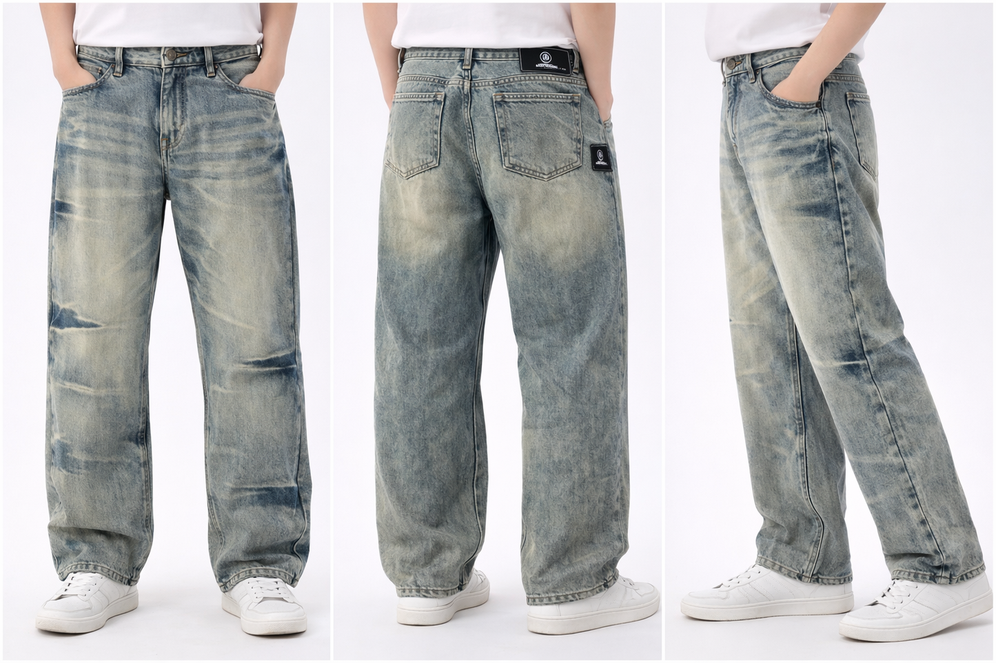 Baggy Fit Washed Denim Jeans