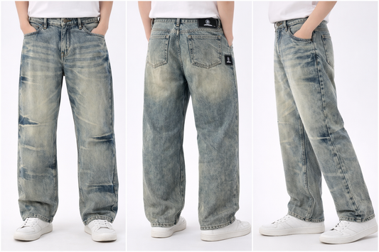 Baggy Fit Washed Denim Jeans