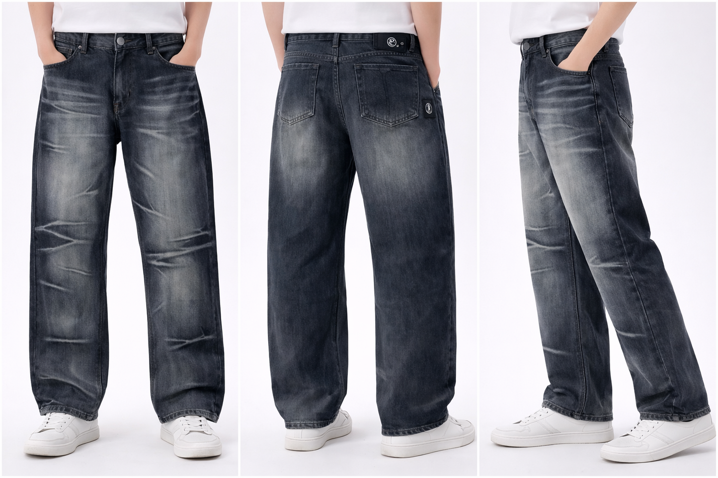 Baggy Fit Dark Washed Denim Jeans