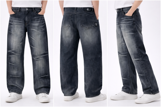 Baggy Fit Dark Washed Denim Jeans