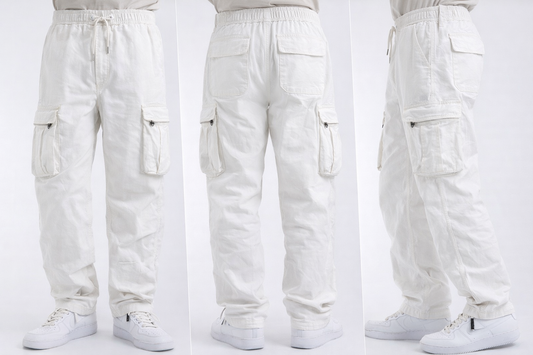White Utility Cargo Pants